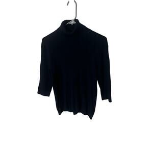 NWT- Ralph Lauren Navy blue turtle neck sweater with 3/4 length sleeves size L